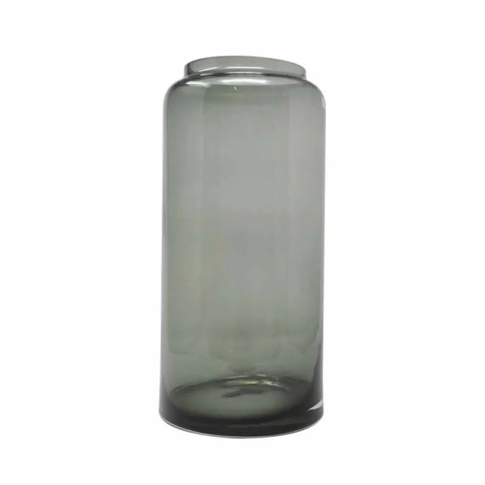 Paar dekorative Vasen aus blauem und rauchfarbenem Glas, modernes Design - Adriano Viadurini