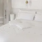 Doppelbett-Bettbezug aus Leinen mit Aufbewahrungstasche mit Spitzentropfen – Amadeus Viadurini