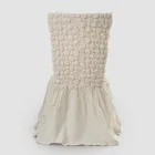 Eleganter Stuhlbezug mit Rückenlehne für Wohnzimmer aus besticktem Leinen – Panteo Viadurini