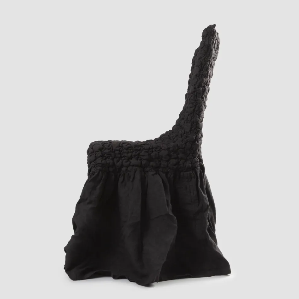 Eleganter Stuhlbezug mit Rückenlehne für Wohnzimmer aus besticktem Leinen – Panteo Viadurini