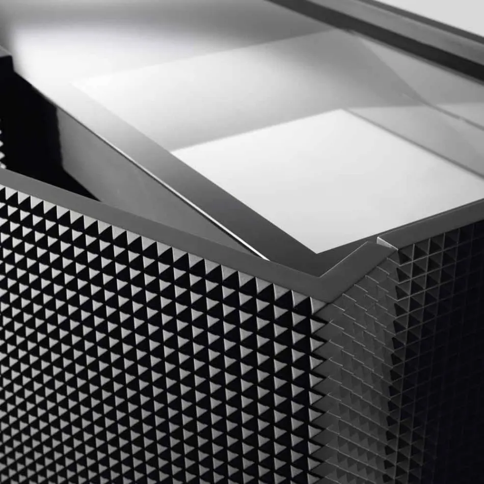 Sideboard mit zwei schwarzen Türen mit 2 Türen und ausziehbarer Schublade Flora Viadurini