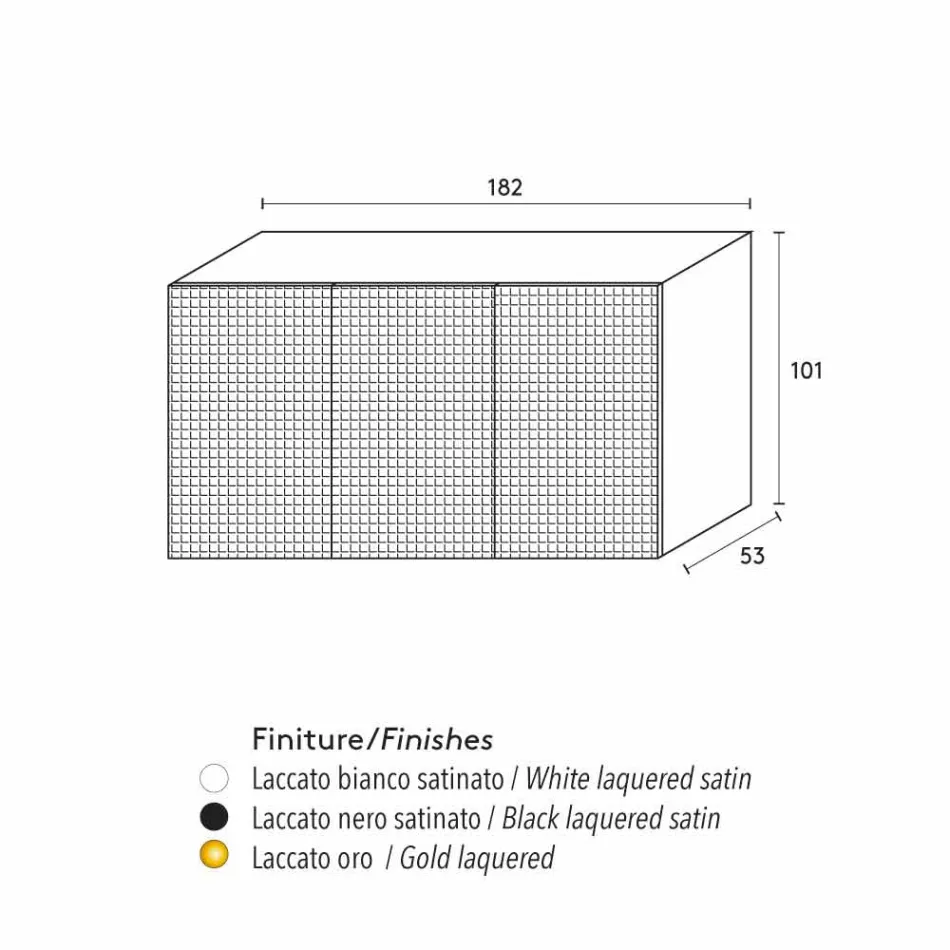Sideboard mit zwei schwarzen Türen mit 2 Türen und ausziehbarer Schublade Flora Viadurini