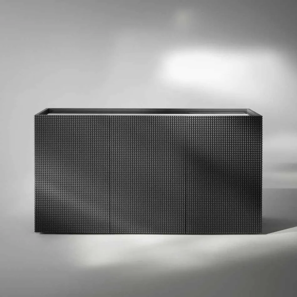 Sideboard mit zwei schwarzen Türen mit 2 Türen und ausziehbarer Schublade Flora Viadurini