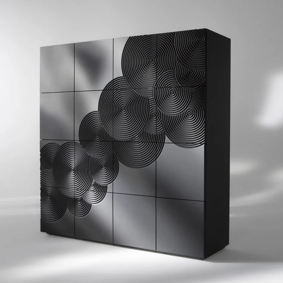 Modernes Design-Sideboard mit 8 Türen Ardesia, weiß, schwarz oder gold Viadurini