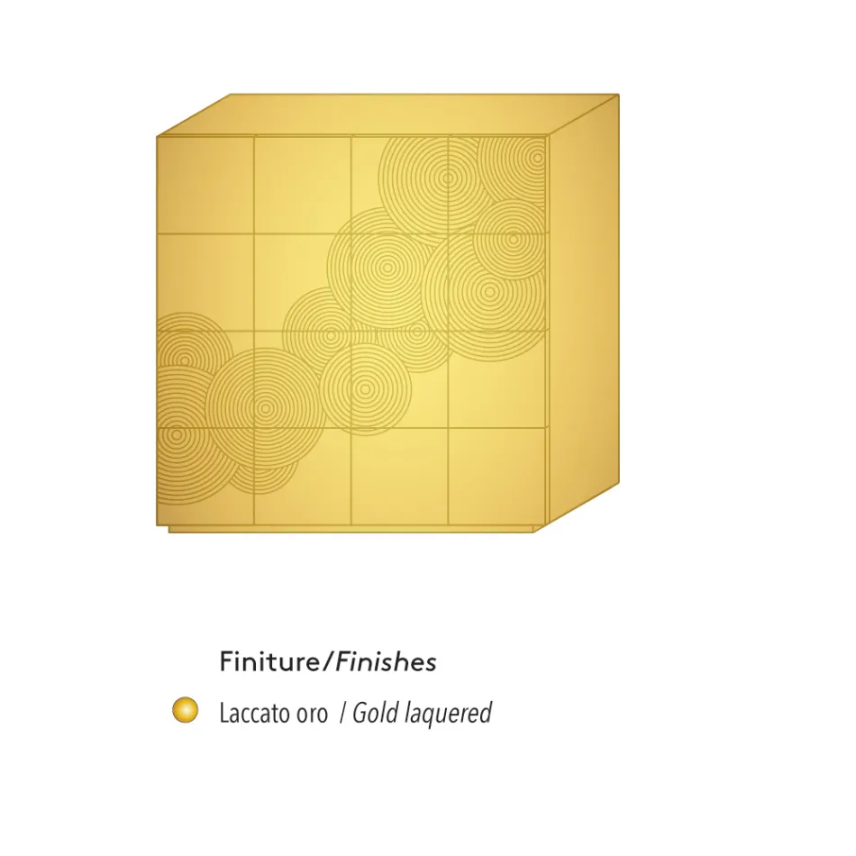 Modernes Design-Sideboard mit 8 Türen Ardesia, weiß, schwarz oder gold Viadurini