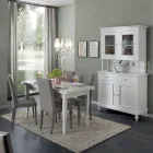 Hohes Sideboard mit Wohnzimmervitrine aus Holz, hergestellt in Italien – Bran Viadurini