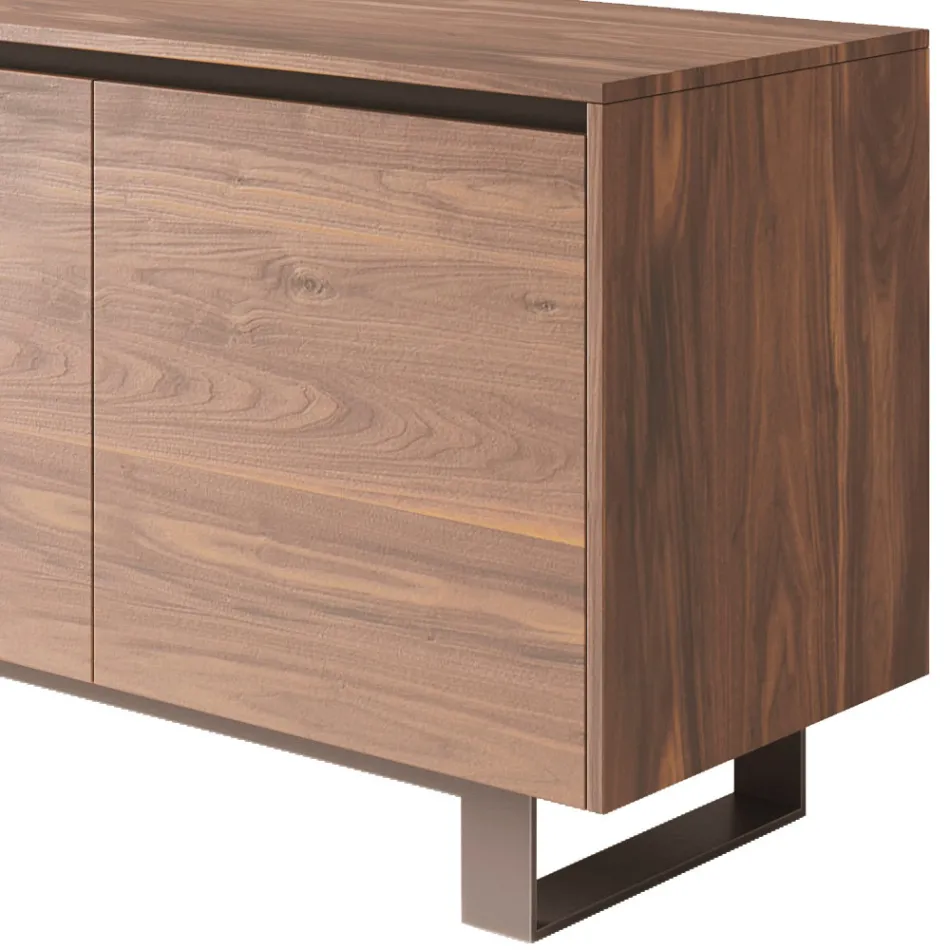 Hohes Sideboard aus Holz mit Metallgestell Made in Italy - Berta Viadurini