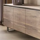 Hohes Sideboard aus Holz mit Metallgestell Made in Italy - Berta Viadurini