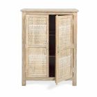 Hohes Sideboard in handverziertem Holz mit Messinggriffen Homemotion - Zotto Viadurini