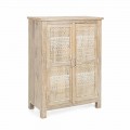 Hohes Sideboard in handverziertem Holz mit Messinggriffen Homemotion - Zotto
