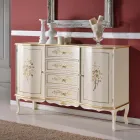 Klassisches Sideboard aus Holz mit 2 Türen und 4 Schubladen Made in Italy - Windsor Viadurini