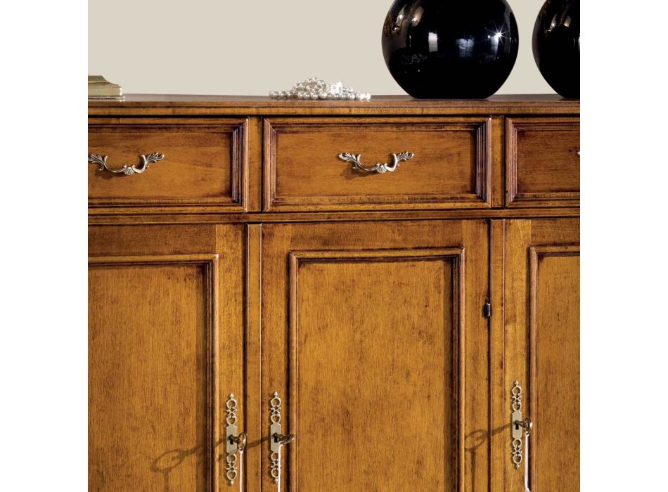 Klassisches Sideboard aus luxuriösem Bassano-Walnussholz, hergestellt in Italien - Richard Viadurini