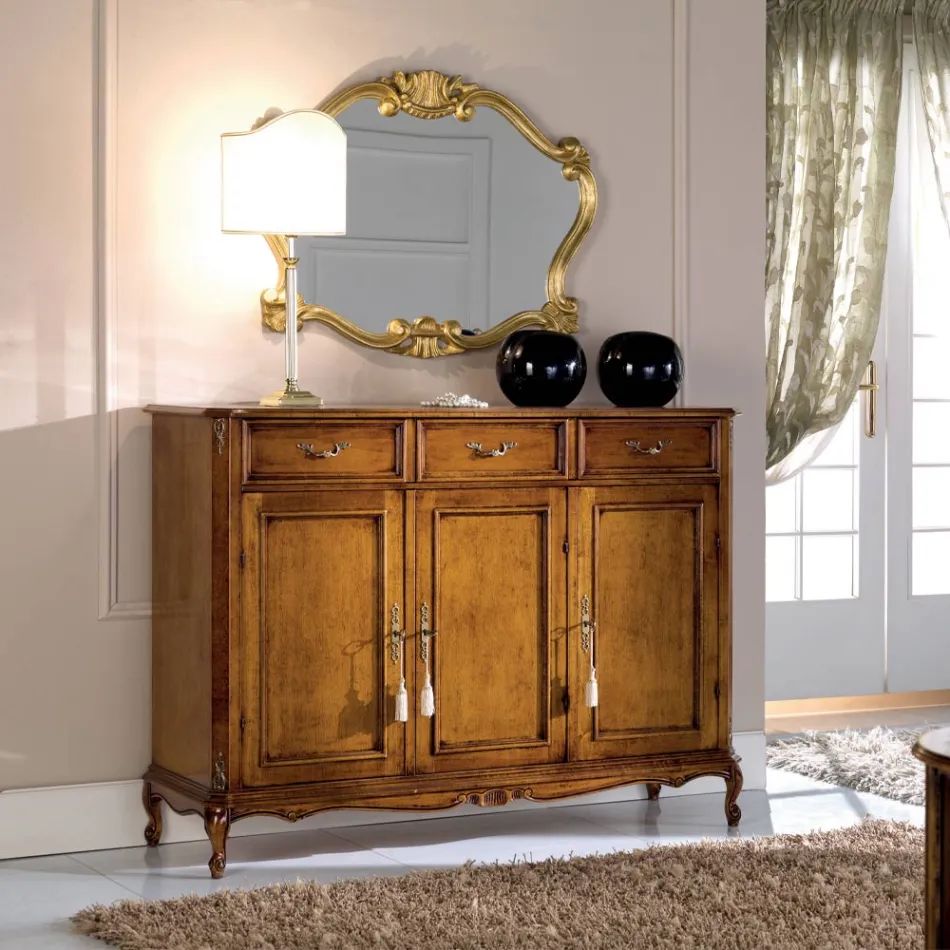 Klassisches Sideboard aus luxuriösem Bassano-Walnussholz, hergestellt in Italien - Richard Viadurini