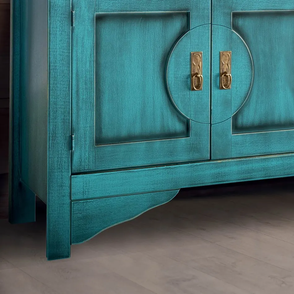 Sideboard mit 3 Türen und 3 Schubladen in verschiedenen Ausführungen, hergestellt in Italien – Ganesha Viadurini