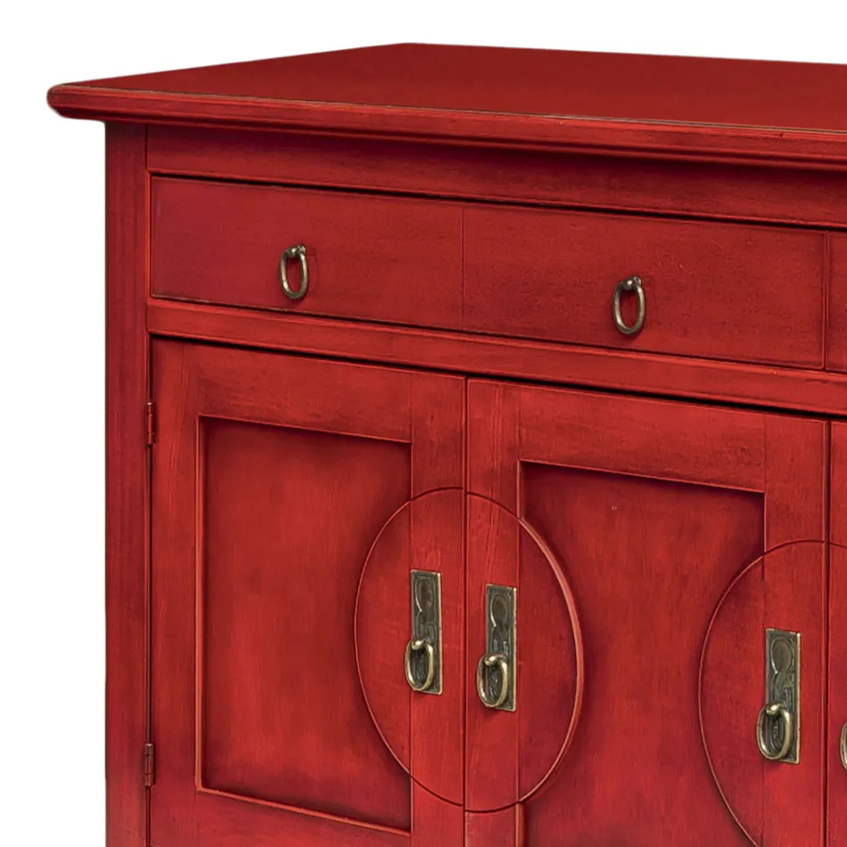 Sideboard mit 3 Türen und 3 Schubladen in verschiedenen Ausführungen, hergestellt in Italien – Ganesha Viadurini