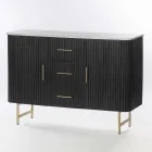 Sideboard mit Marmorplatte und Struktur aus Mangoholz - Fisherman Viadurini