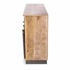 Sideboard mit Struktur aus Mangoholz und Stahl im Industriestil - Vidia Viadurini