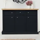 Sideboard mit Struktur aus furnierten Holzpartikeln, hergestellt in Italien – Odino Viadurini