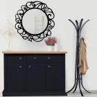 Sideboard mit Struktur aus furnierten Holzpartikeln, hergestellt in Italien – Odino Viadurini