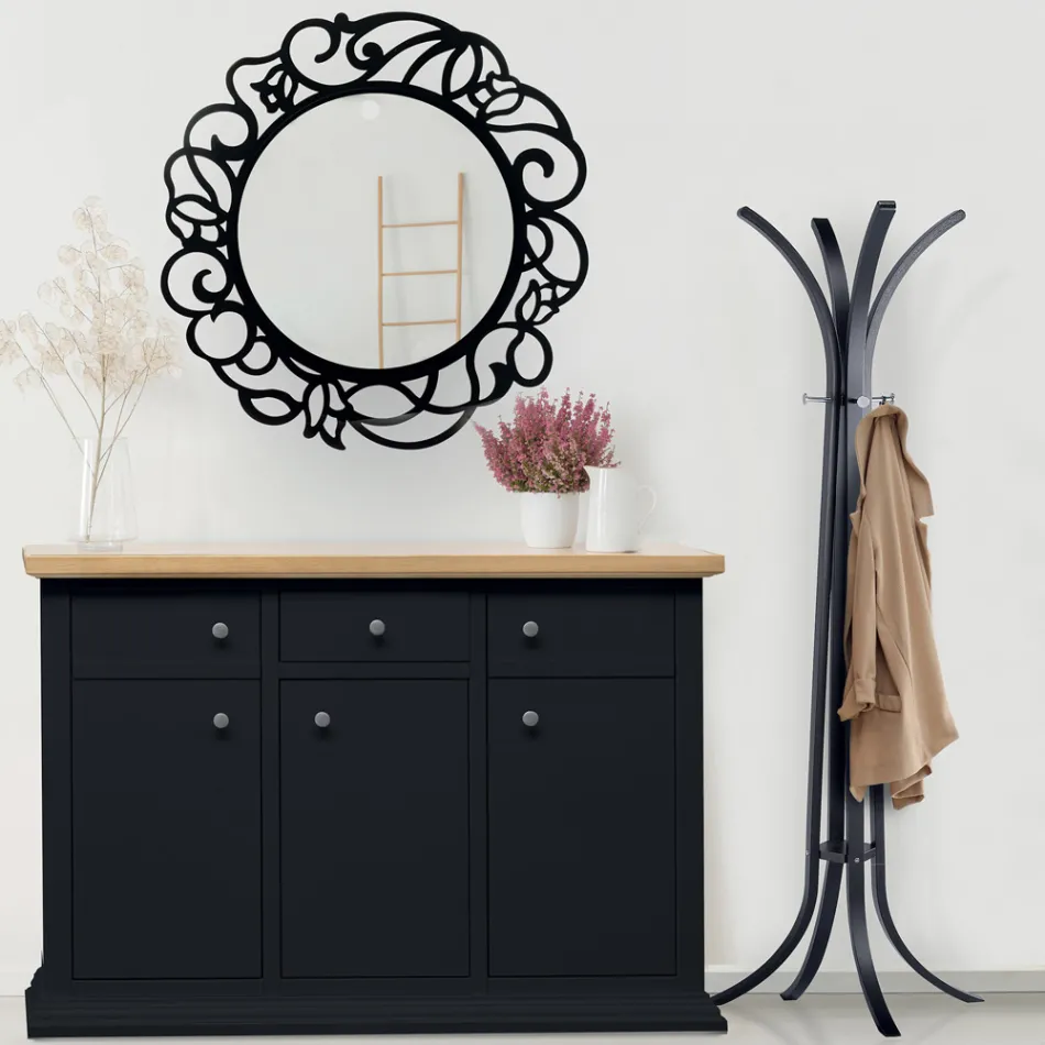 Sideboard mit Struktur aus furnierten Holzpartikeln, hergestellt in Italien – Odino Viadurini