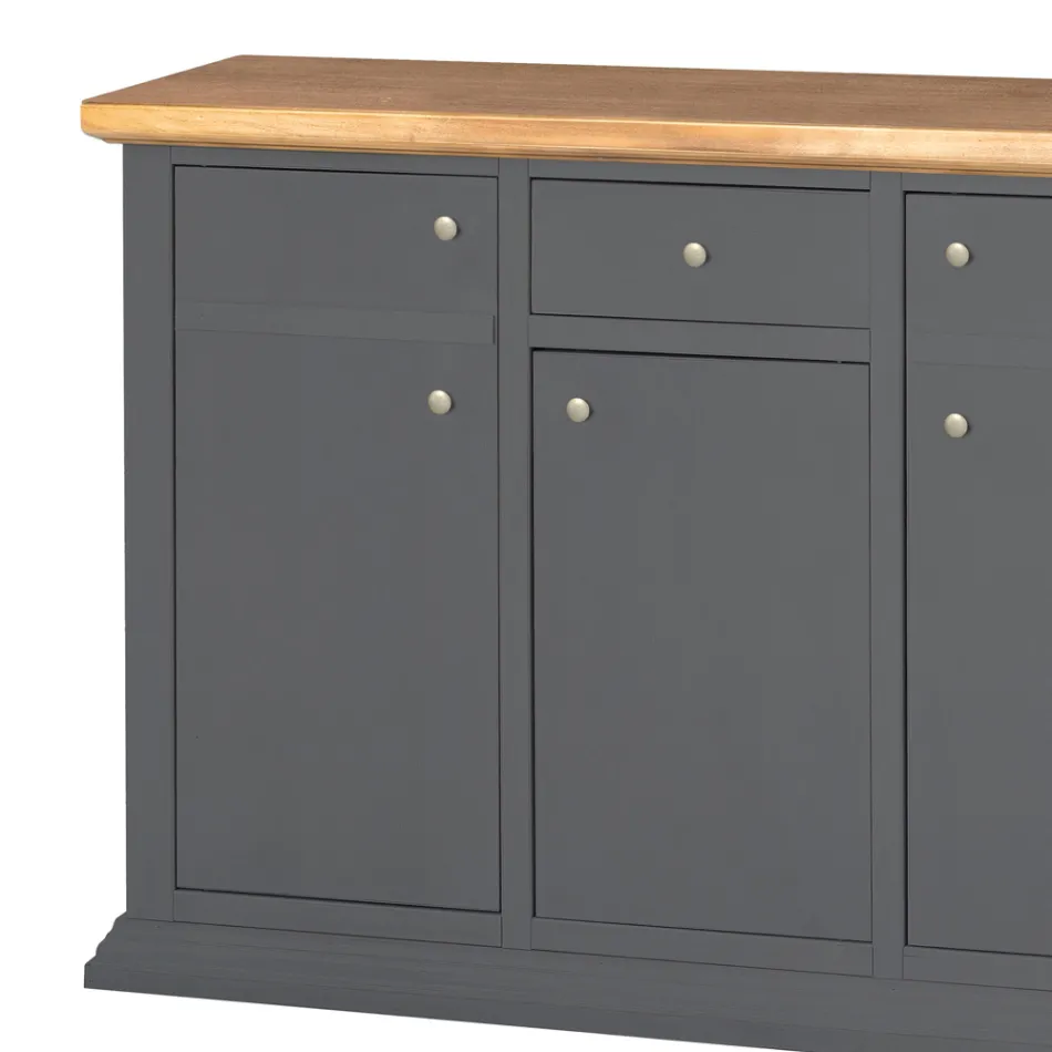 Sideboard mit Struktur aus furnierten Holzpartikeln, hergestellt in Italien – Odino Viadurini