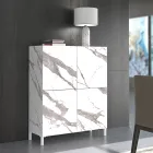 Wohnzimmer-Sideboard mit Melamin-Marmor-Finish, hergestellt in Italien – Zink Viadurini