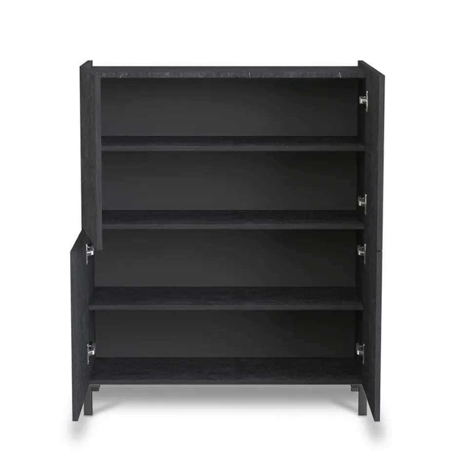 Wohnzimmer-Sideboard mit Melamin-Marmor-Finish, hergestellt in Italien – Zink Viadurini