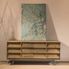 Wohnzimmer-Sideboard mit 2 zentralen Türen und 6 seitlichen Schubladen - Slide Viadurini