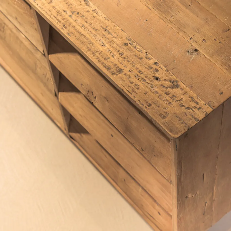 Wohnzimmer-Sideboard mit 2 zentralen Türen und 6 seitlichen Schubladen - Slide Viadurini