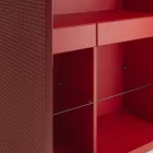 Wohnzimmer-Sideboard mit 2 Türen in Diamant-Optik, hergestellt in Italien - Sagittario Viadurini