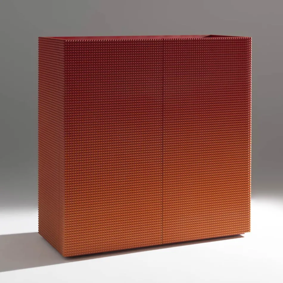 Wohnzimmer-Sideboard mit 2 Türen in Diamant-Optik, hergestellt in Italien - Sagittario Viadurini