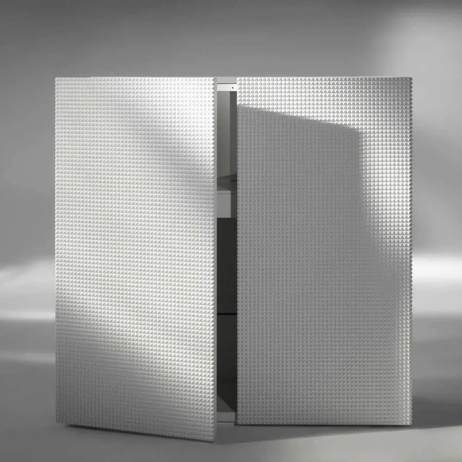 Design Anrichte mit 2 Türen weiß, schwarz oder gold Muster Flora Viadurini