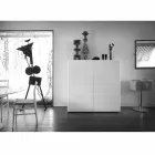 Design Anrichte mit 2 Türen weiß, schwarz oder gold Muster Flora Viadurini