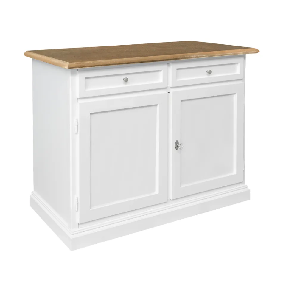 Holz-Sideboard mit 2 Schubladen und 2 Türen, hergestellt in Italien – Uller Viadurini