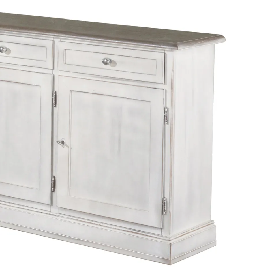 Holz-Sideboard mit 3 Schubladen und 3 Türen, hergestellt in Italien – Uller Viadurini