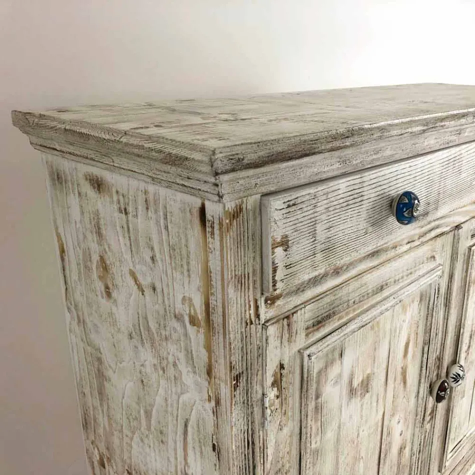 Massives Fichtenholz Sideboard mit internen Regalen Made in Italy - Pierrot Viadurini