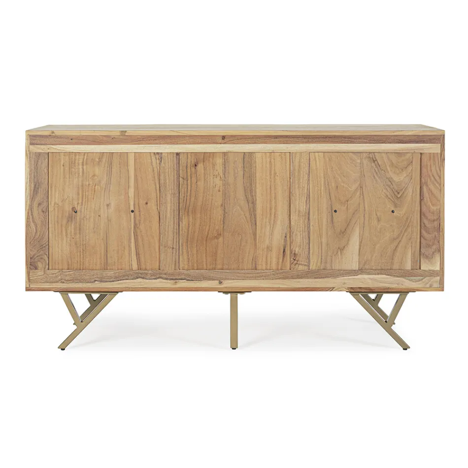 Sideboard aus Akazienholz mit 2 Türen und 3 Schubladen Design Homemotion - Carla Viadurini