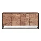 Sideboard aus Akazienholz und Stahl 3 oder 4 Türen Homemotion - Cristoforo Viadurini