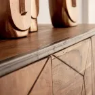 Sideboard aus Akazienholz und Stahl 3 oder 4 Türen Homemotion - Cristoforo Viadurini