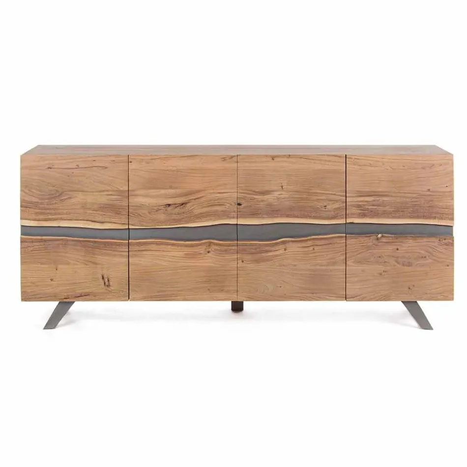 Sideboard aus Holz und lackiertem Stahl Modernes Design Homemotion - Silvia Viadurini