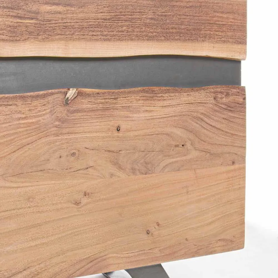 Sideboard aus Holz und lackiertem Stahl Modernes Design Homemotion - Silvia Viadurini