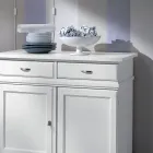 Sideboard aus weiß lackiertem Holz mit 2 Türen und 2 Schubladen, hergestellt in Italien – Sogbo Viadurini