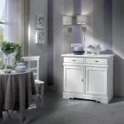 Sideboard aus weiß lackiertem Holz mit 2 Türen und 2 Schubladen, hergestellt in Italien – Sogbo Viadurini