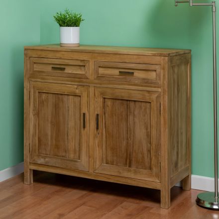Sideboard aus massivem Teakholz mit 2 Türen und 2 Schubladen - Budo Viadurini