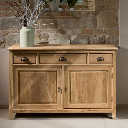 Sideboard aus massivem Teakholz mit 2 Türen und 3 Schubladen - Karate Viadurini