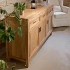 Sideboard aus massivem Teakholz mit 3 Türen und 3 Schubladen - Sumo Viadurini
