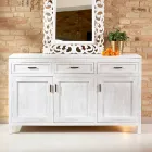 Sideboard aus massivem Teakholz mit 3 Türen und 3 Schubladen - Sumo Viadurini