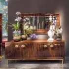 Modernes Sideboard mit 4 Türen aus glänzendem Ebenholz Ada 2 Viadurini