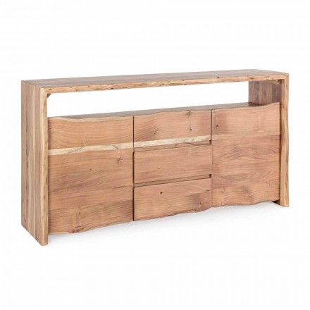 Modernes Sideboard aus Akazienholz mit 2 Türen und 3 Schubladen Homemotion - Lauro Viadurini