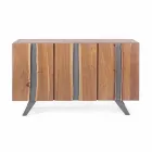 Modernes Sideboard aus Akazienholz mit Metalleinsätzen Homemotion - Sonia Viadurini